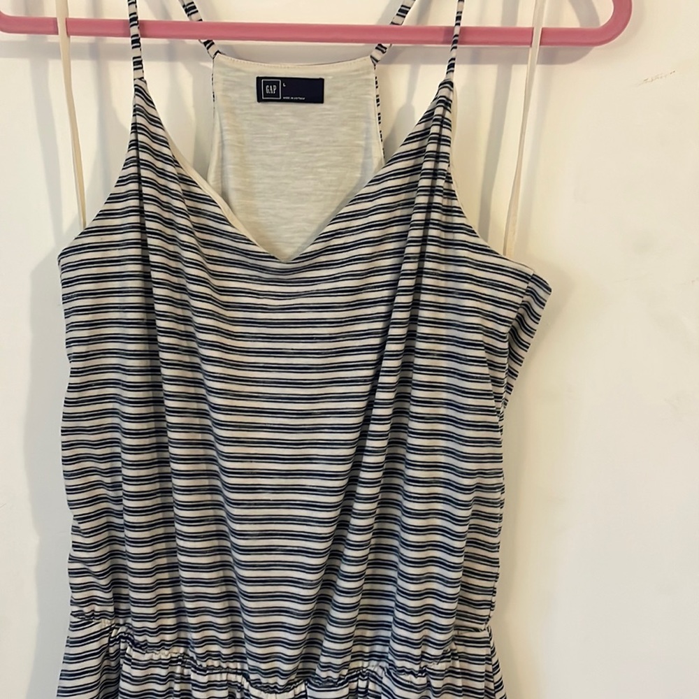 Large Gap Blue Striped Romper